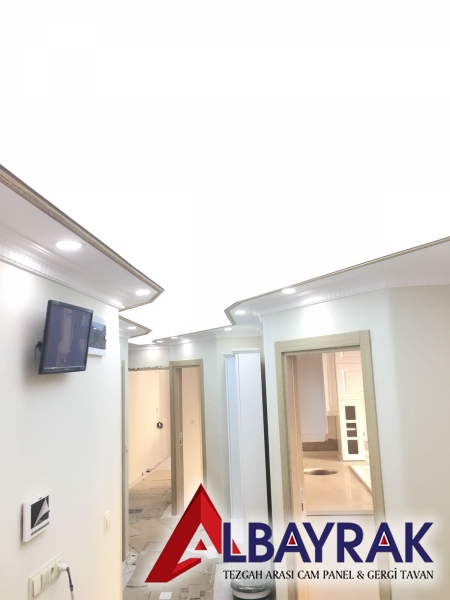 Şeffaf Çiçek Desenli Gergi Tavan Beylikdüzü