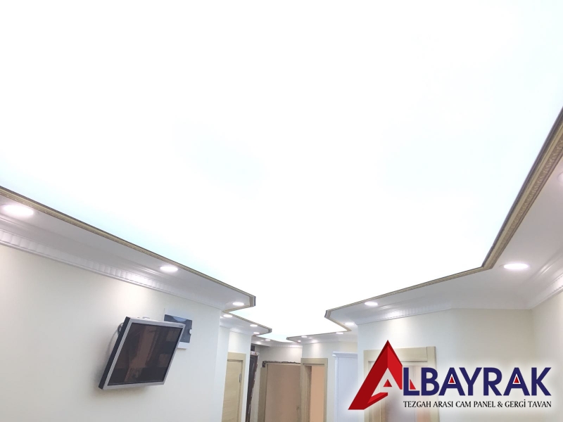 Şeffaf Çiçek Desenli Gergi Tavan Beylikdüzü