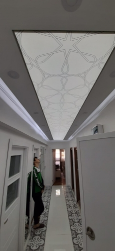 Transparan gergi tavan  modelleri