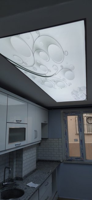 Transparan gergi tavan  modelleri