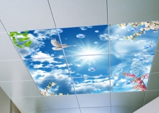 Gökyüzü baskılı led panel gergi tavan 